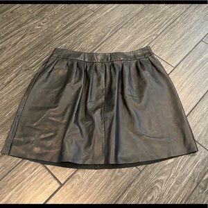 Aqua Leather Skirt in Black Size Large